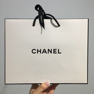 CHANEL Classic White and Black Bag